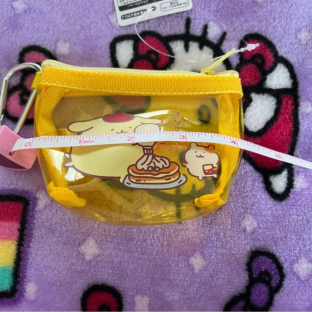 Pompompurin Yellow Clear Plastic Small Zip Coin Pouch NWT